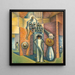 Astrattismo surrealista senza titolo - Benjamin F Berlin — quadro incorniciato alla parete