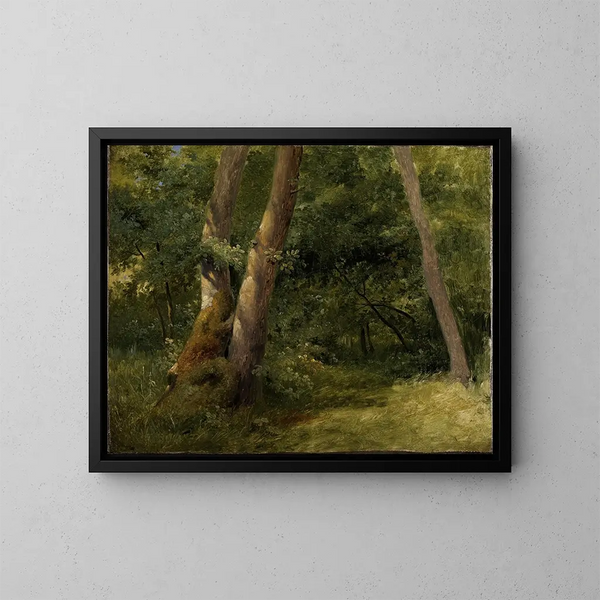 Interno della foresta - Achille Etna Michallon — quadro incorniciato alla parete