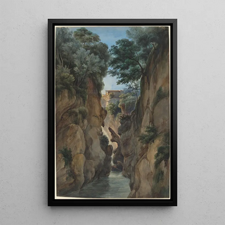 Achille Etna Michallon - View of a Waterfall through a Ravine.webp