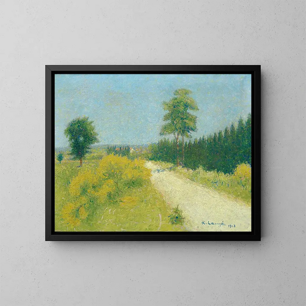 La strada di Belvès verso il relais - Achille Laugé — quadro incorniciato alla parete