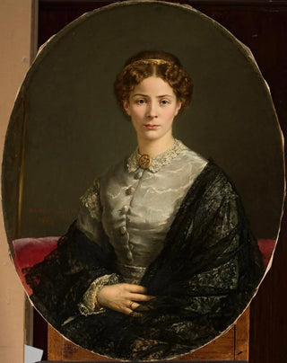 Adalbert Begas - Portrait of a lady in a lacy scarf.webp