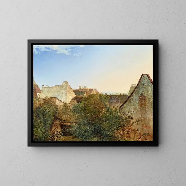 Vista sulle case suburbane di Vienna, Beatrixgasse - Adalbert Stifter — quadro incorniciato alla parete