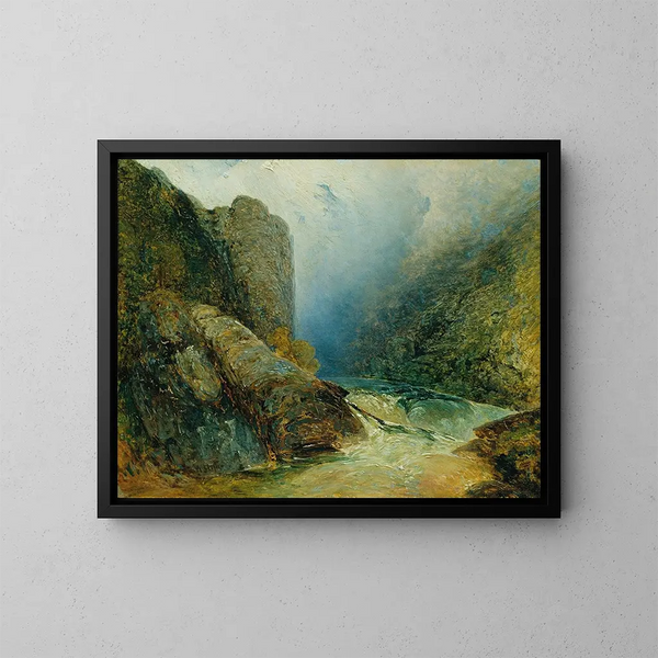 Il muro del diavolo vicino a Hohenfurt Kienberg - Adalbert Stifter — quadro incorniciato alla parete