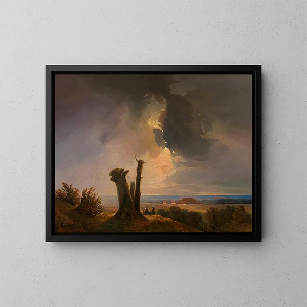 Paesaggio dell'ovest dell'Ungheria, vista dal Leithagebirge - Adalbert Stifter — quadro incorniciato alla parete
