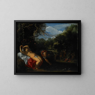 Apollon e Coronis - Adam Elsheimer — quadro incorniciato alla parete