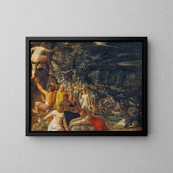 Il Diluvio - Adam Elsheimer — quadro incorniciato alla parete