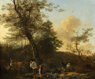 Adam Pynacker - Shepherds and Cattle in a Pasture.webp