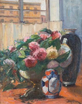 Adolf Abraham Behrmann - StillLife With Peonies At The Window.webp