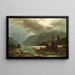 Un lago in una notte di luna piena - Adolf Chwala — quadro incorniciato alla parete