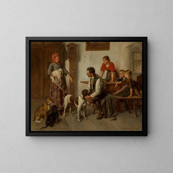 Il venditore di cani - Adolf Eberle — quadro incorniciato alla parete