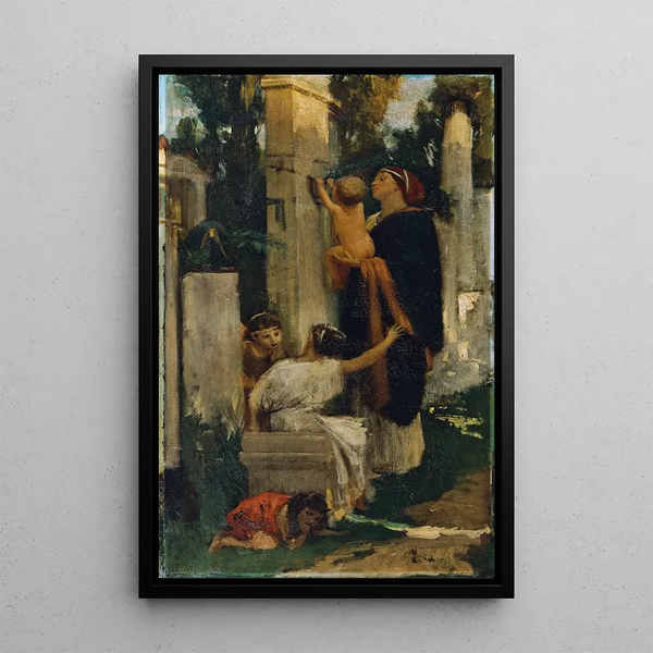 Riproduzione del dipinto Scène di cimitero antico - Adolf Hirémy-Hirschl