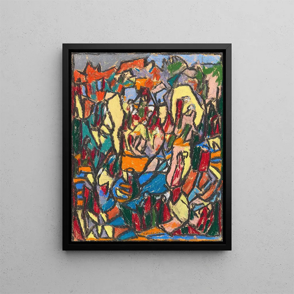 Paesaggio animato - Adolf Hölzel — quadro incorniciato alla parete