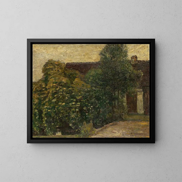 Tronco davanti alla casa - Adolf Hölzel — quadro incorniciato alla parete