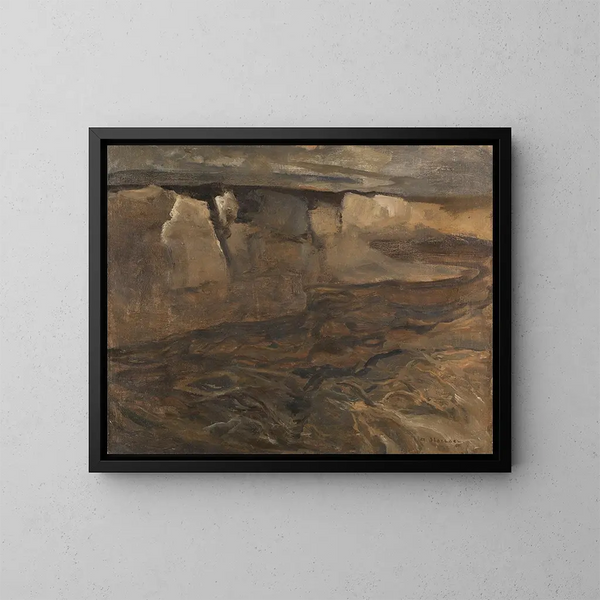 Paesaggio di Dachau con roccia bianca - Adolf Hölzel — quadro incorniciato alla parete