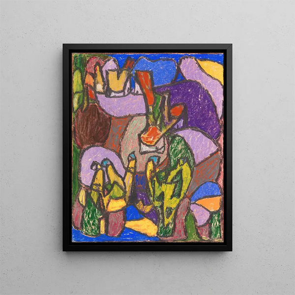Figures senza titolo - Adolf Hölzel — quadro incorniciato alla parete