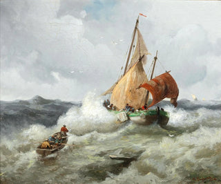 Adolf Kaufmann - Fishing Boat in a Rough Sea.webp