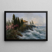 Paesaggio mediterraneo con tempio antico - Adolf Kaufmann — quadro incorniciato alla parete