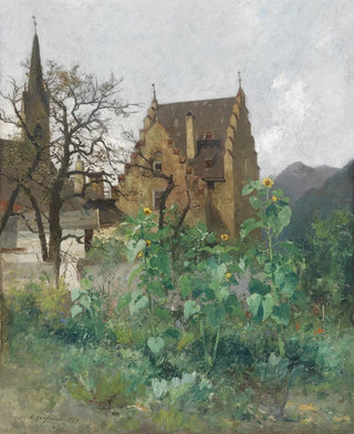 Adolf Kaufmann - Sonnenblumen im Vorgarten.webp