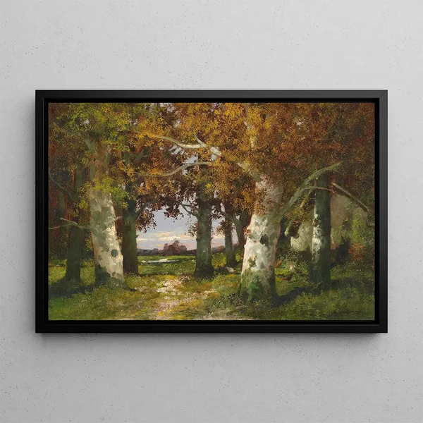 Paesaggio boschivo - Adolf Kaufmann — quadro incorniciato alla parete
