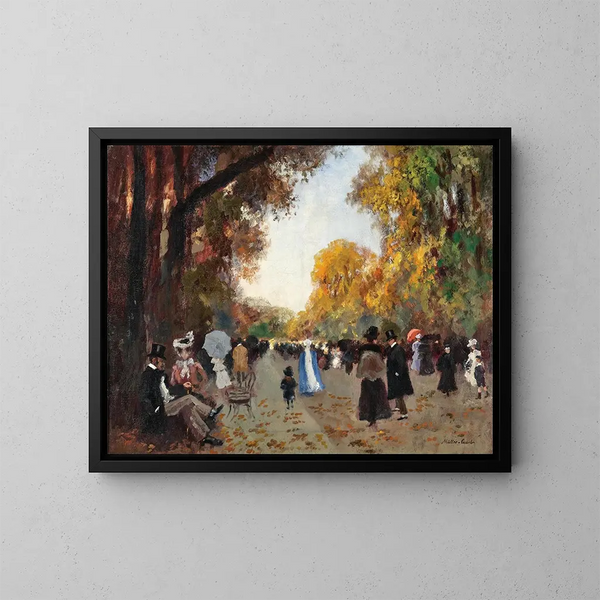 Passeggiata nel Tiergarten a Berlino - Adolf Leonhard Müller-Cassel — quadro incorniciato alla parete