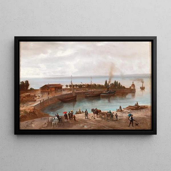 Adolf Obermllner - Der Hafen von Bregenz Regenstimmung.webp