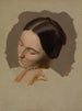Studio di un ritratto di una testa di donna - Adolf Schrödter — vista dell’opera