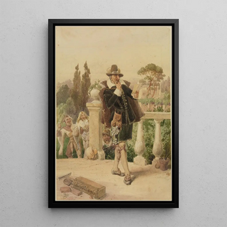 Adolf Schrdter - Malvolio liest den im Garten gefundenen Brief.webp