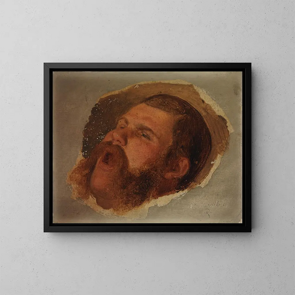 Studio di un uomo di profilo - Adolf Schrödter — quadro incorniciato alla parete
