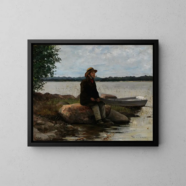 Un pescatore - Adolf von Becker — quadro incorniciato alla parete