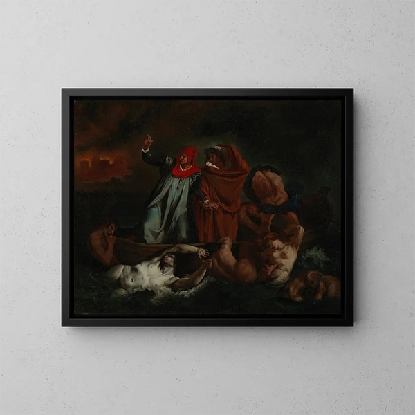 Dante e Virgilio nell'inferno - Adolf von Becker — quadro incorniciato alla parete