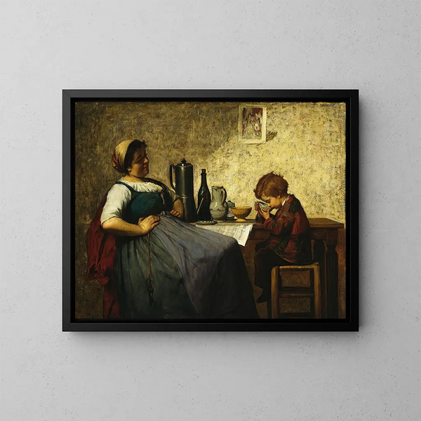 Gioia materna - Adolf von Becker — quadro incorniciato alla parete