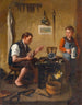 Dal calzolaio di Adolf Werner — dipinto a olio di una bottega