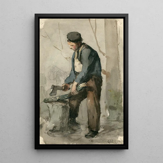 Adolf le Comte - Staande man houthakkend.webp