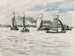 Bateaux a vela su una superficie d'acqua - Adolf le Comte — vista dell’opera