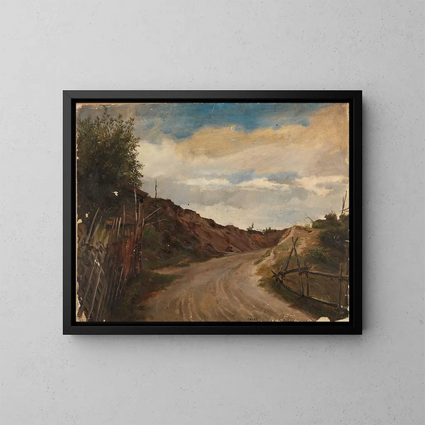 Strada di campagna - Adolph Tidemand — quadro incorniciato alla parete