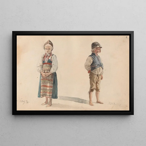 Adolph Tidemand - Jente Utby gutt Rttvik.webp