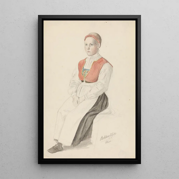 Fille en costume Oline Bukken - Adolph Tidemand — quadro incorniciato alla parete