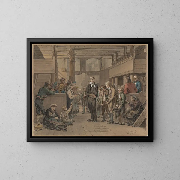 Catechismo - Adolph Tidemand — quadro incorniciato alla parete