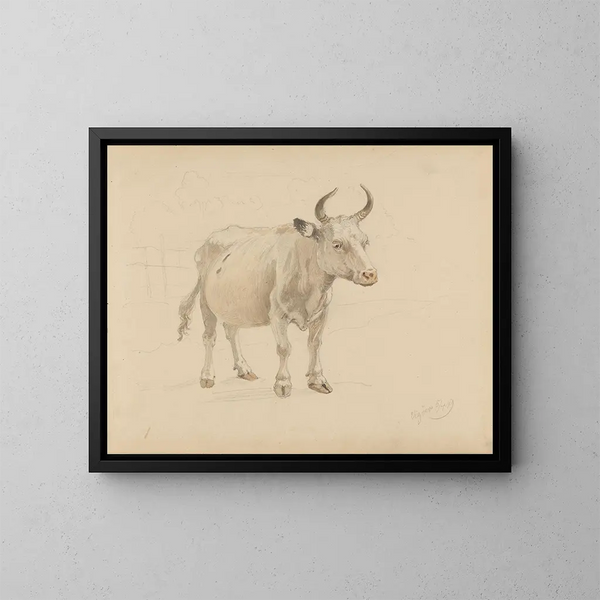 Vache avec des cornes - Adolph Tidemand — quadro incorniciato alla parete
