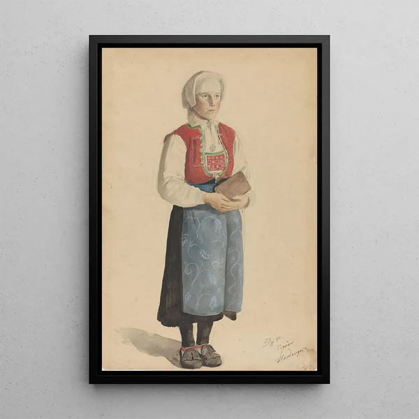 Riproduzione del dipinto Donna in costume tradizionale Viky - Adolph Tidemand