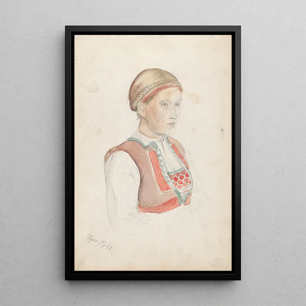 Donna in busto Viky - Adolph Tidemand — quadro incorniciato alla parete
