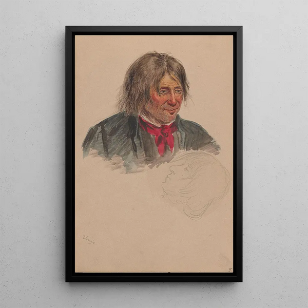 Riproduzione del dipinto Ritratto di uomo Vinje testa d'uomo - Adolph Tidemand