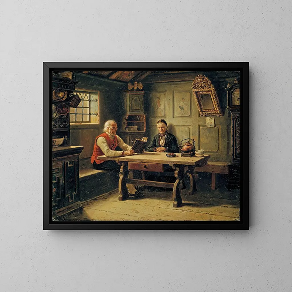 Vecchiaia e solitudine - Adolph Tidemand — quadro incorniciato alla parete