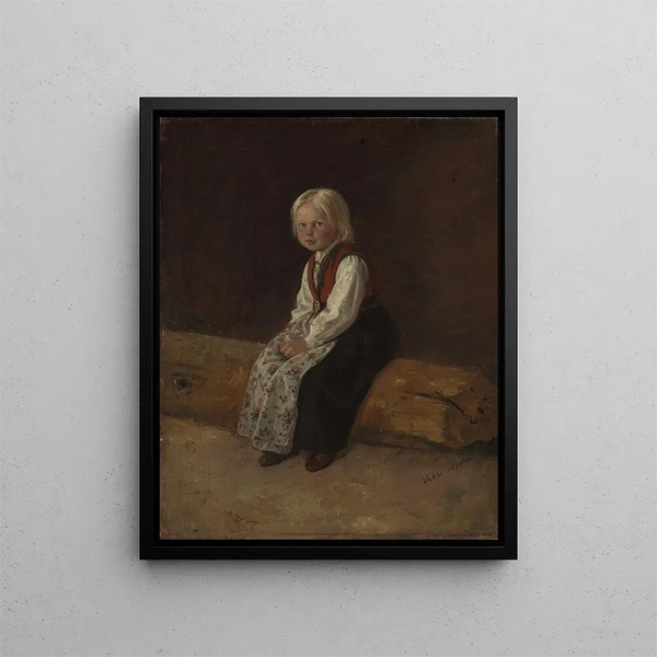 Ritratto di Sella Larsdatter Vikr - Adolph Tidemand — quadro incorniciato alla parete