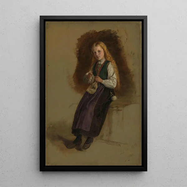 Ritratto di Syneve Larsdatter de Vikr - Adolph Tidemand — quadro incorniciato alla parete