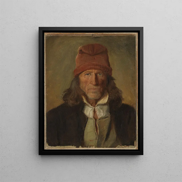 Ritratto di un contadino di Vossevangen - Adolph Tidemand — quadro incorniciato alla parete