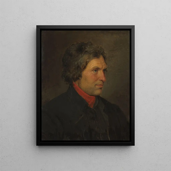Ritratto del contadino Torstein Ringheim di Voss - Adolph Tidemand — quadro incorniciato alla parete
