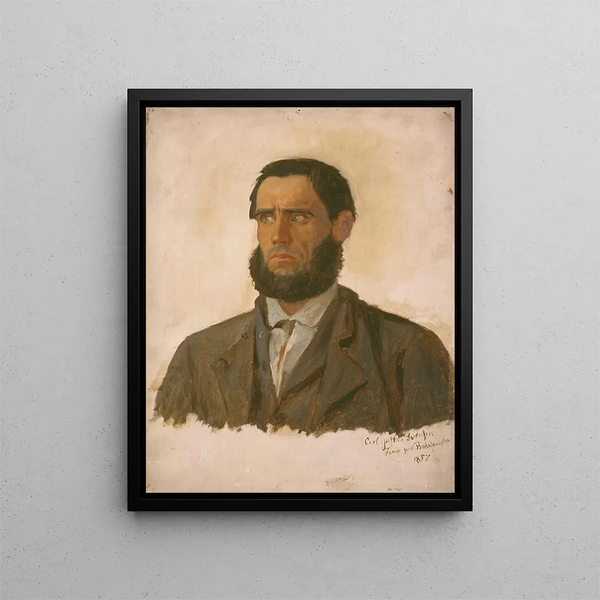 Ritratto del prigioniero Carl Gustav Svendsen - Adolph Tidemand — quadro incorniciato alla parete