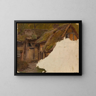 Studio di una vecchia fattoria - Adolph Tidemand — quadro incorniciato alla parete