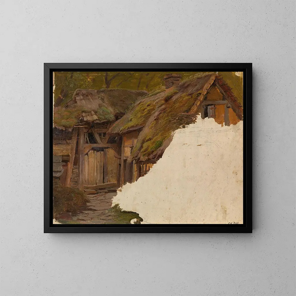 Studio di una vecchia fattoria - Adolph Tidemand — quadro incorniciato alla parete